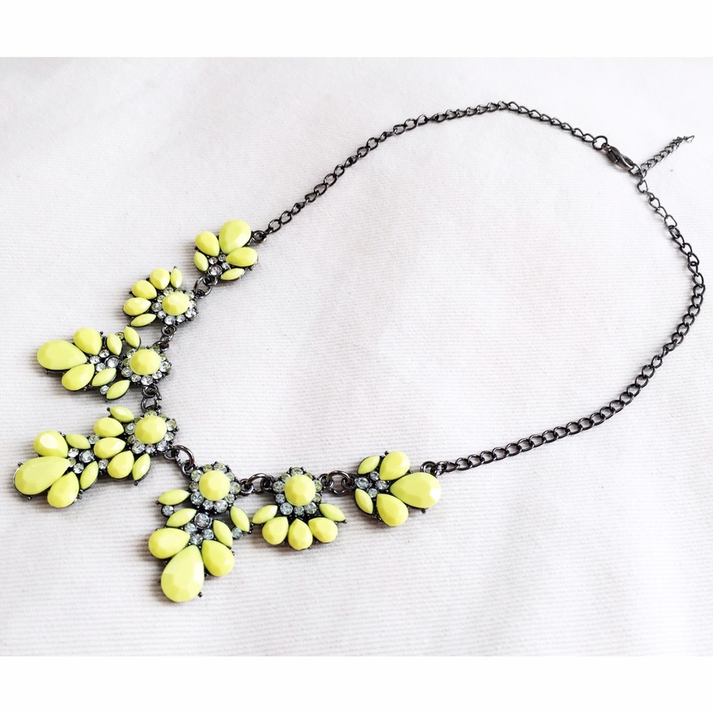Neon yellow statement necklace
